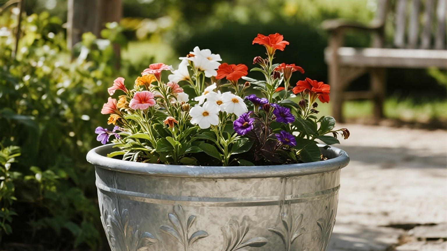 Modern aluminum flower pot