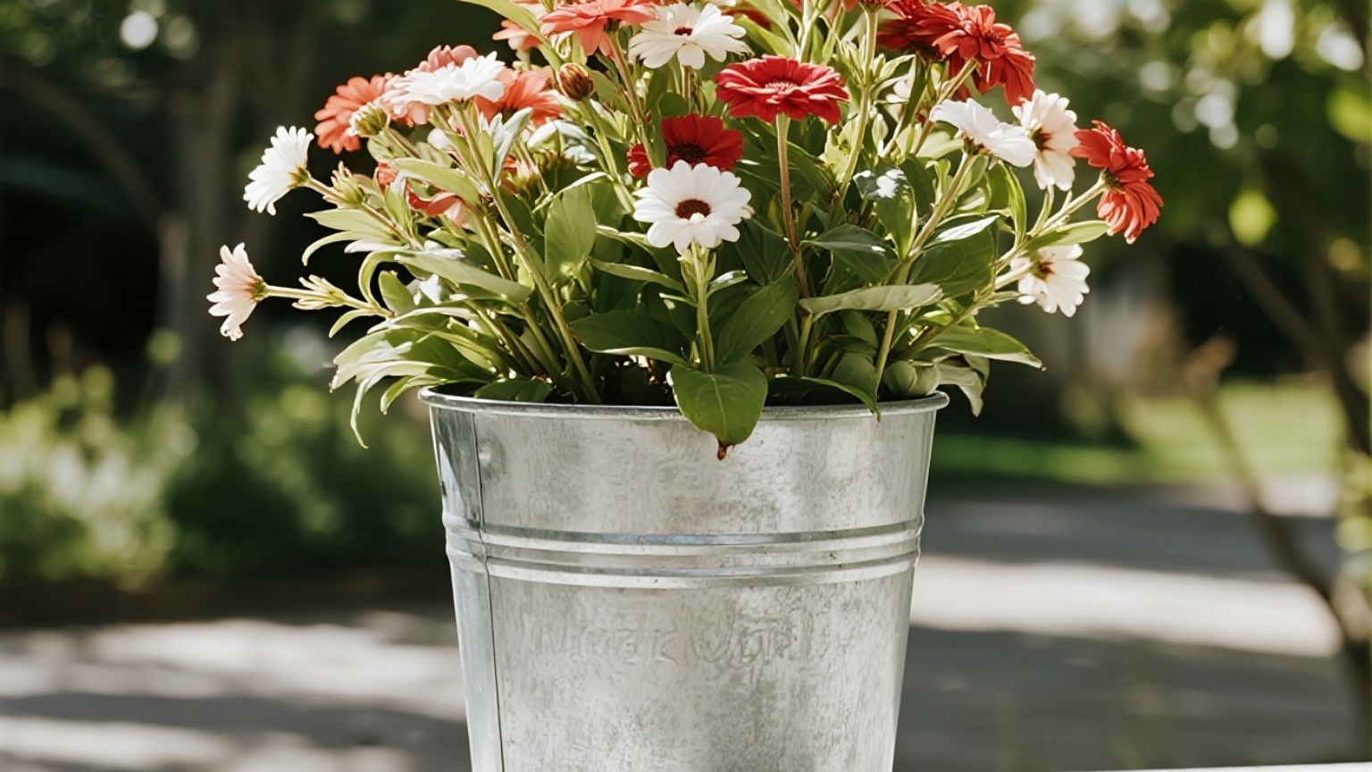 Patio aluminum flower pot