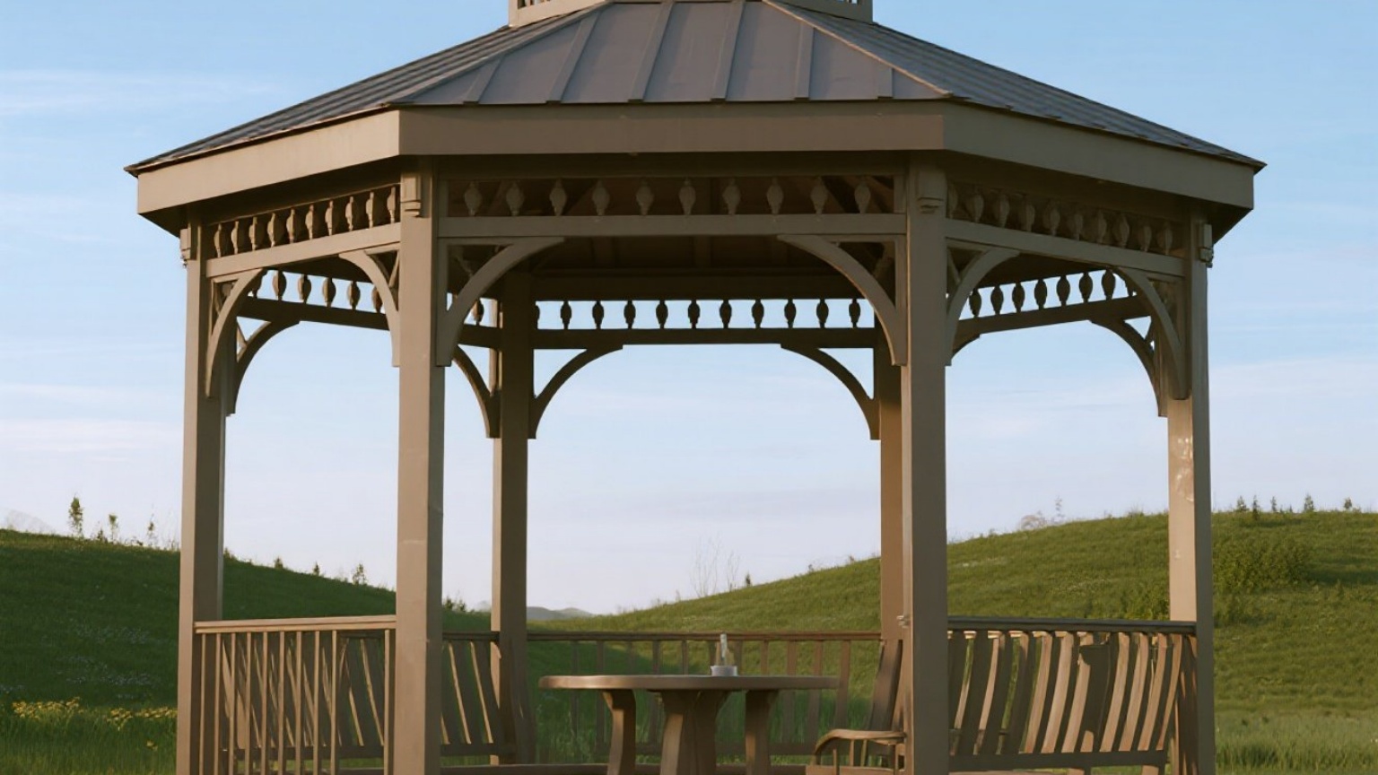 Small aluminum pavilion