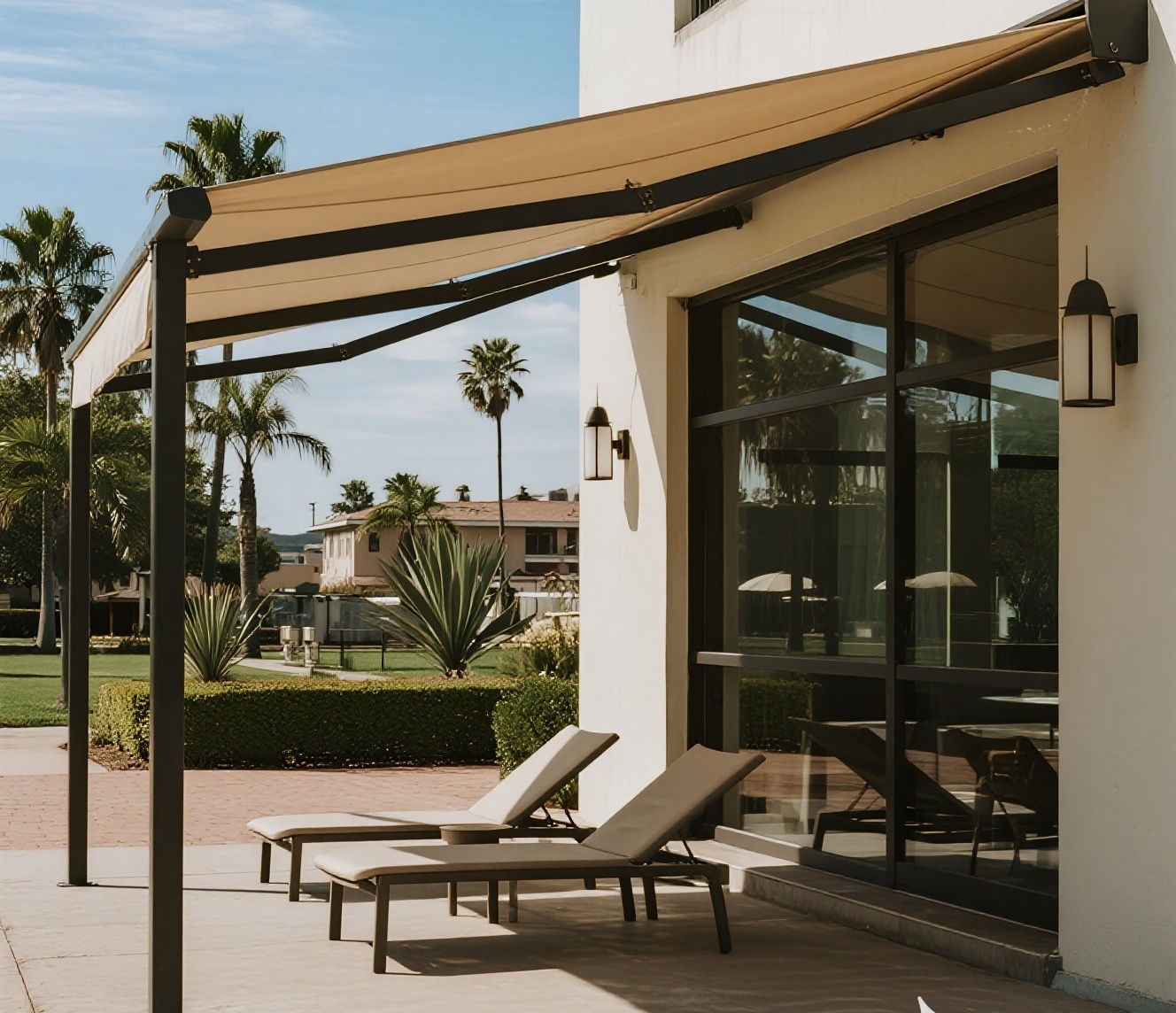 Aluminum awning for shop