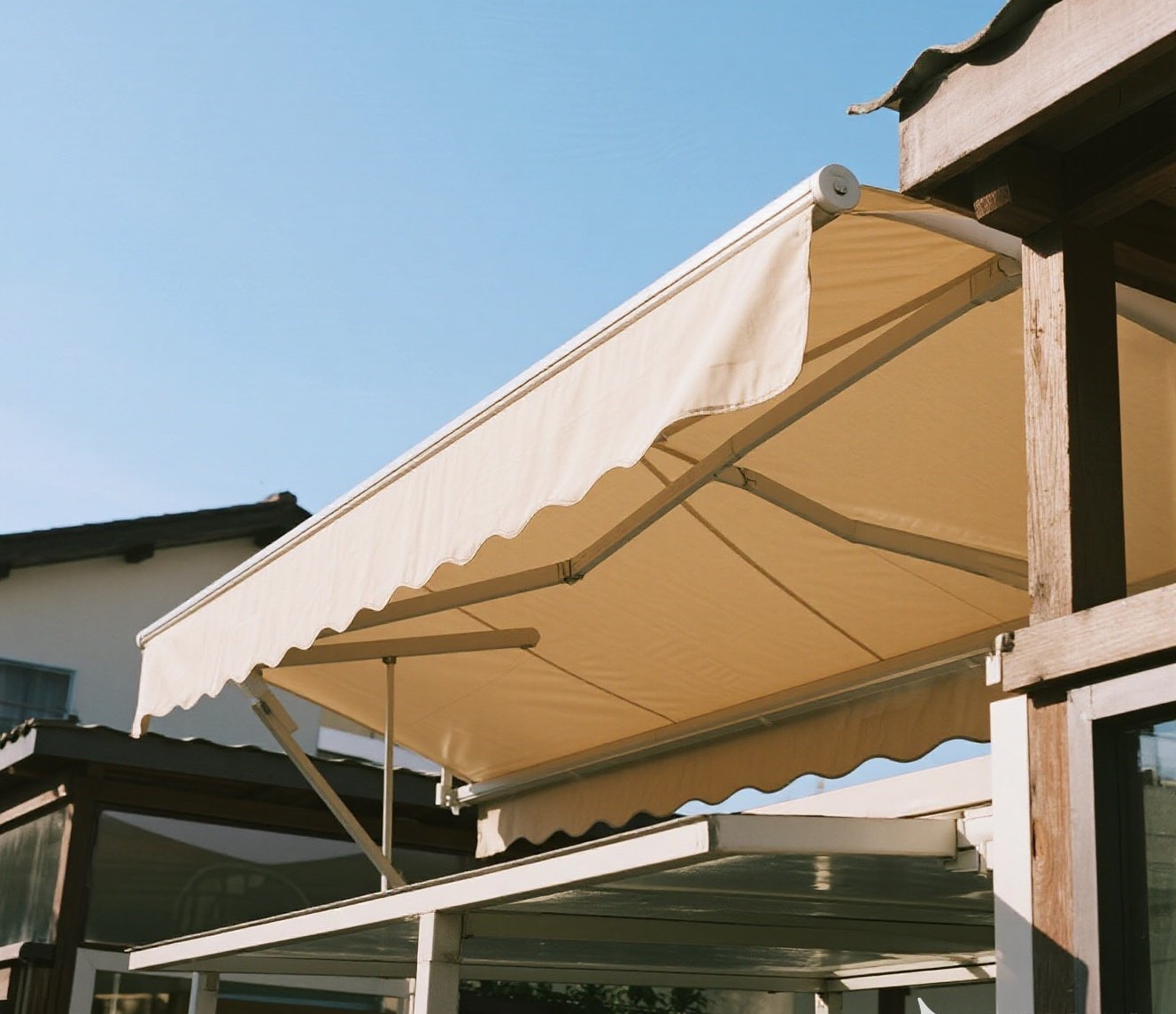 Weatherproof aluminum awning