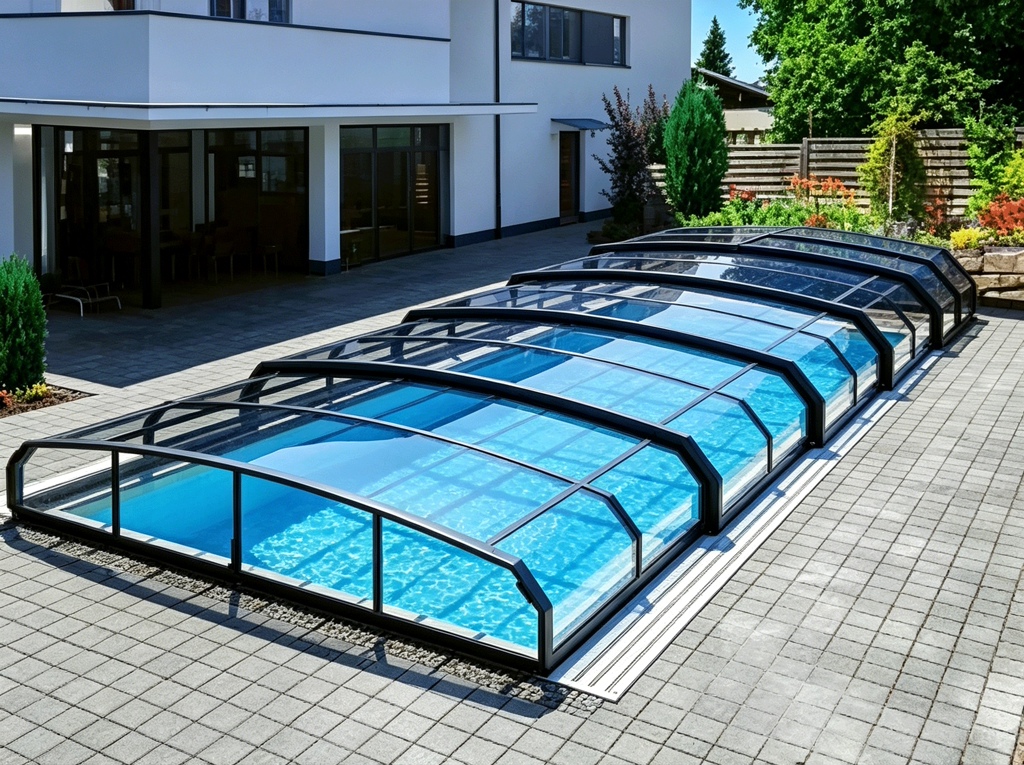 Retractable Pool Sunroom | Movable Glass Pool Enclosure